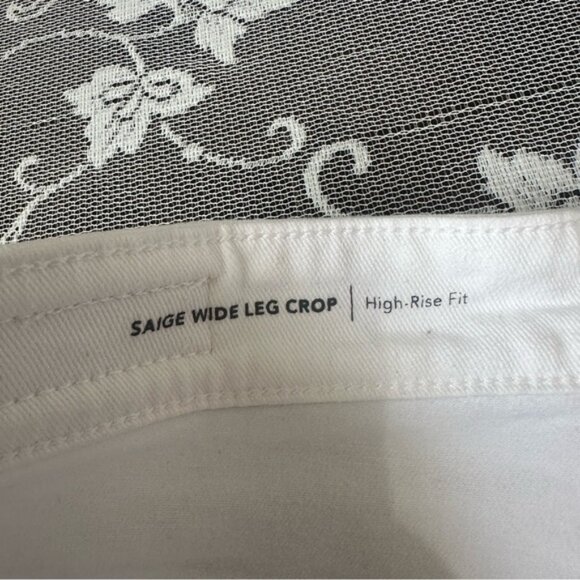 Adriano Goldschmied  The Saige High Rise Wide Leg Crop in White Sz 27 - Picture 7 of 13